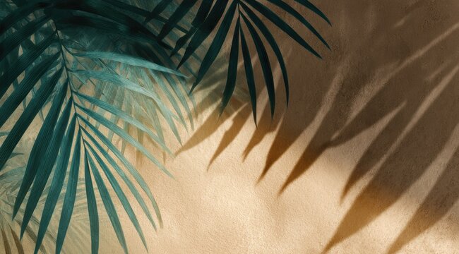 Gentle Palm Fronds Cast Exotic Morning Shadows