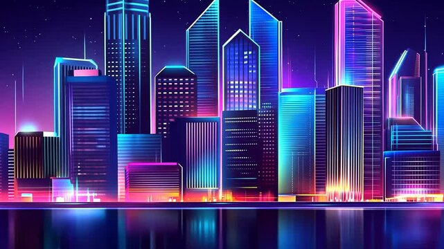 skyscrapers in the night