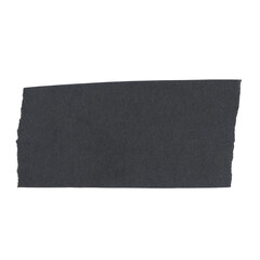 Black rectangular textured torn paper on transparent background