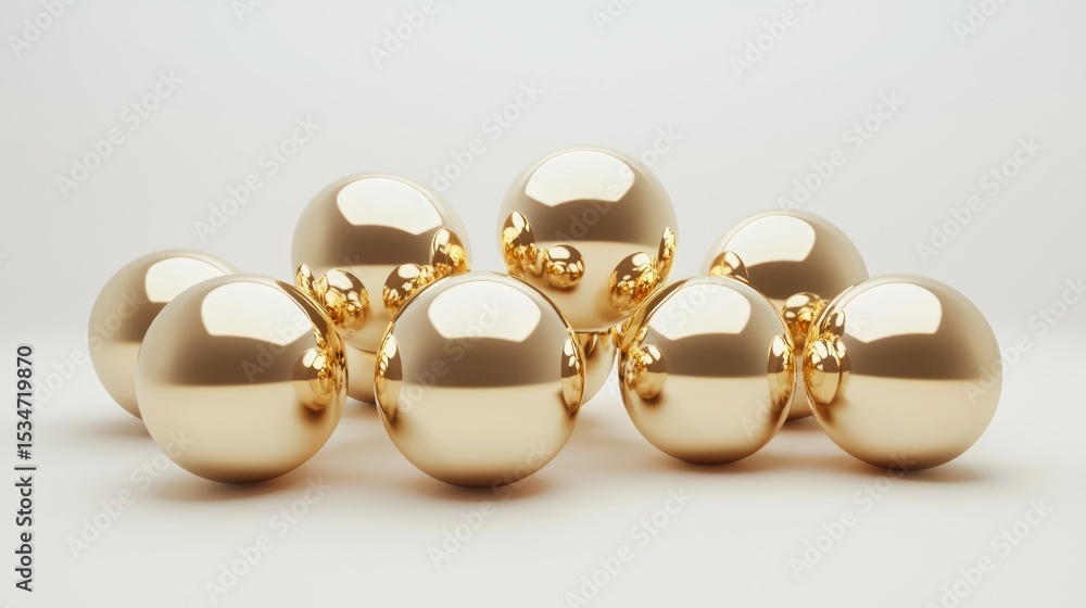 Poster 3d render of a matte sphere cluster decor object on white background