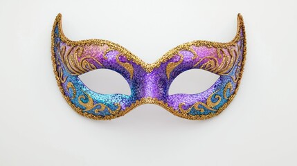 3D render of a Mardi Gras mask decor piece on white background