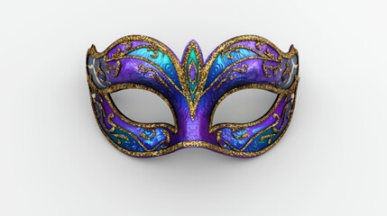 3D render of a Mardi Gras mask decor piece on white background