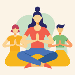 Group Yoga Session Illustration