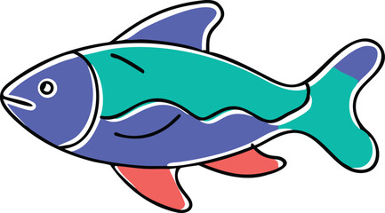 Detailed illustration of a paradise fish on a white background