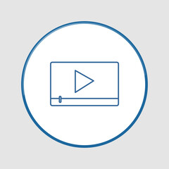 Video player icon, smart arts for ux ui, new modern icon, editable icon for project, vector illustration file, popular icon isolated.