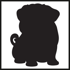 Obraz premium A black silhouette of a Pug vector