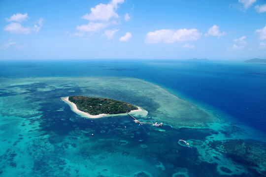 Aerial view of The Great Barrier Reef
