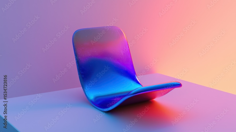Poster 3d render of a smartphone stand in abstract design on white background