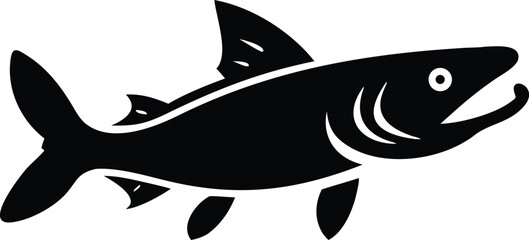 Detailed pike fish illustration on white background