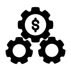Industrial Process Efficiency Icon - Streamline Production Workflow (Solid Style)