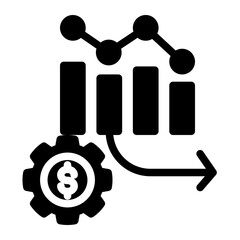 Value Decline Trend Icon - Economic Downturn Impact (Solid Style)