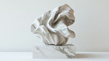 3D render of a tabletop abstract art statue on white background