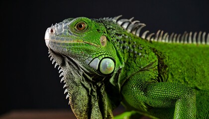 Obraz premium The green iguana also known as the American iguana is a lizard reptile in the genus Iguana in the Iguanidae family.
