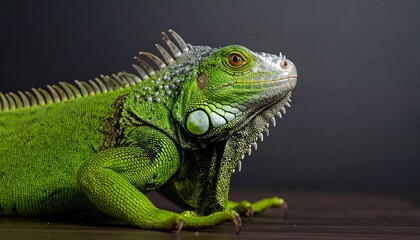 Fototapeta premium The green iguana also known as the American iguana is a lizard reptile in the genus Iguana in the Iguanidae family.