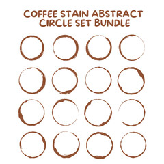 Coffee Stain Ring & Abstract Circle Stamp Set – Vintage Grunge Cup Marks for Overlay, Scrapbook, and Retro Design