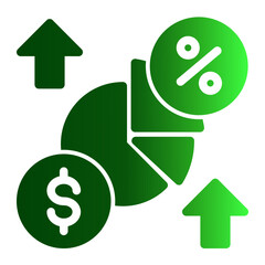 Financial Equity Growth Icon - Measure Profit Potential (Solid Gradient Style)