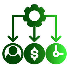Efficient Distribution Icon - Optimize Asset Use (Solid Gradient Style)
