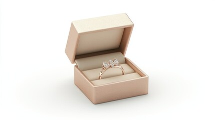 3D render of a wedding ring box decor prop on white background