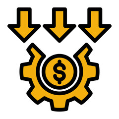 Budget Optimization Icon - Smart Spending Strategy (Solid Color Lineal Style)
