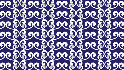Seamless pattern featuring delicate blue floral elements