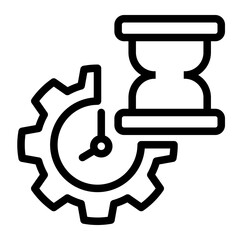 Time Extension Icon - Outline Style for Scheduling and Deadlines.