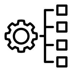 Structure Optimization Icon - Outline Style for Efficient Systems.