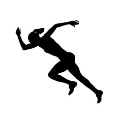 Silhouette of Woman Athlete Running – Sport Sprinting Illustration for Fitness and Training Design