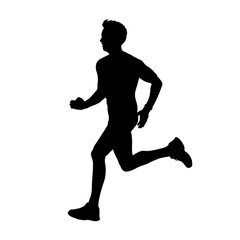 Silhouette of Man Athlete Running – Sport Sprinting Illustration for Fitness and Training Design