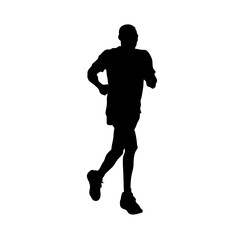 Silhouette of Man Athlete Running – Sport Sprinting Illustration for Fitness and Training Design