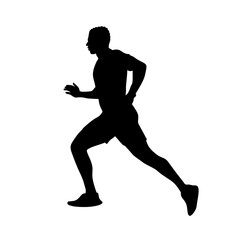 Silhouette of Man Athlete Running – Sport Sprinting Illustration for Fitness and Training Design