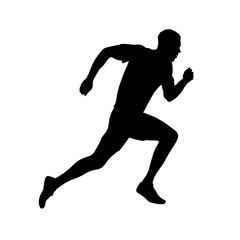 Silhouette of Man Athlete Running – Sport Sprinting Illustration for Fitness and Training Design
