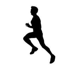 Silhouette of Man Athlete Running – Sport Sprinting Illustration for Fitness and Training Design