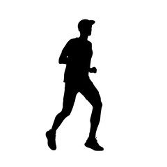 Silhouette of Man Athlete Running – Sport Sprinting Illustration for Fitness and Training Design