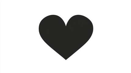 Modern Heart Symbol in Black for Branding & Web