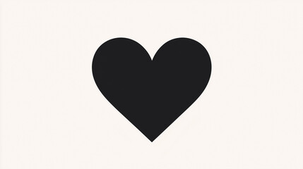 Simple Heart Silhouette Vector Illustration

