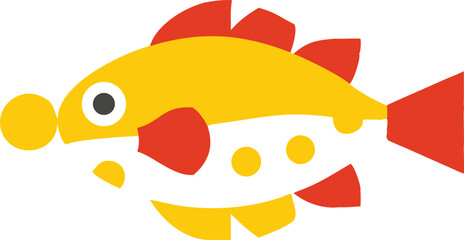 Detailed illustration of a porcupinefish on a white background