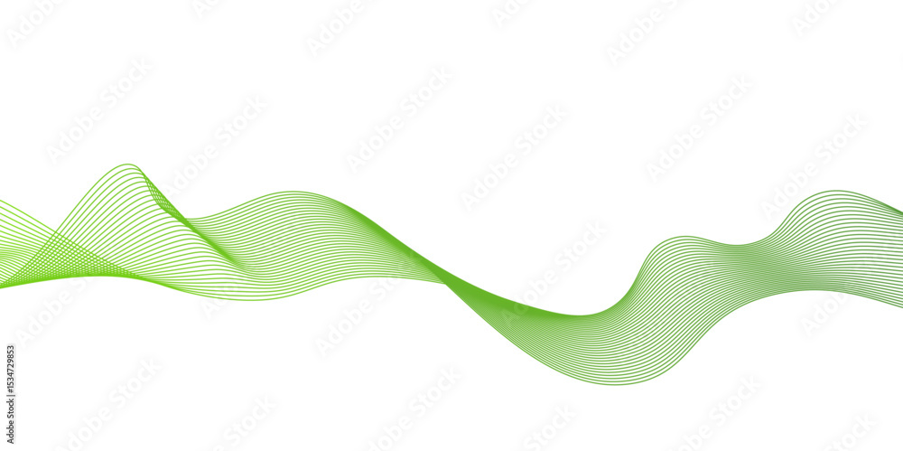 Poster modern abstract green wave liquid lines background.dots on a whit clean and fresh background,frequen