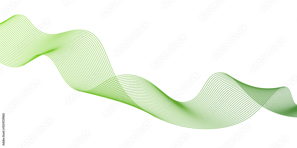 Poster modern abstract green wave liquid lines background.dots on a whit clean and fresh background,frequen