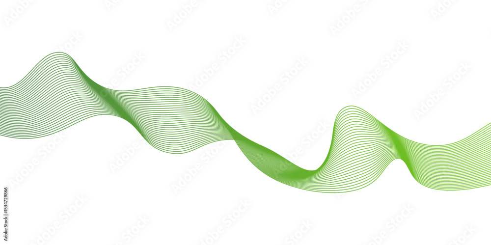 Poster modern abstract green wave liquid lines background.dots on a whit clean and fresh background,frequen
