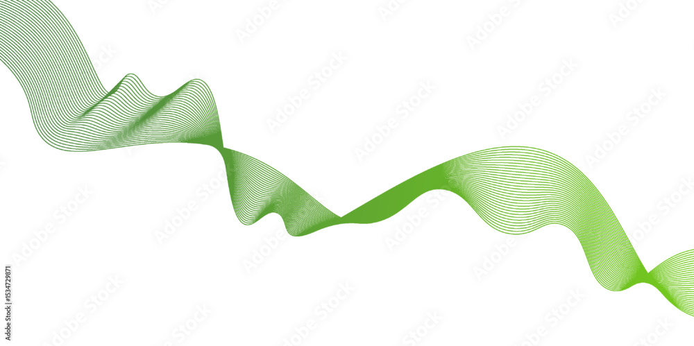 Poster modern abstract green wave liquid lines background.dots on a whit clean and fresh background,frequen
