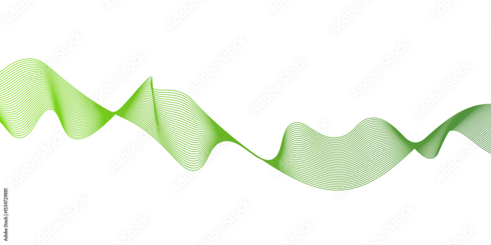 Poster modern abstract green wave liquid lines background.dots on a whit clean and fresh background,frequen