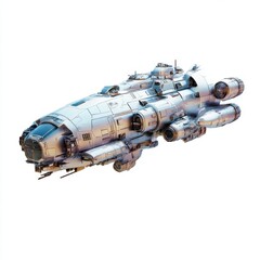 Futuristic spaceship design isolated on white background