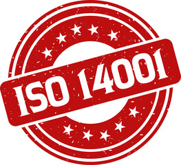 Iso 14001 red stamp, Stamp round style