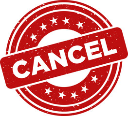 Cancel red stamp, Stamp round style