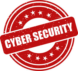Cyber security red stamp, Stamp round style