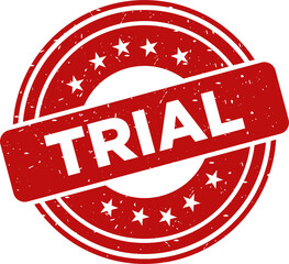 Trial red stamp, Stamp round style