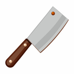butcher knife vector illustration isolated on white, kitchen utensil, suitable for icon, graphic element, and others
