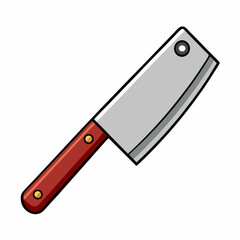 butcher knife vector illustration isolated on white, kitchen utensil, suitable for icon, graphic element, and others
