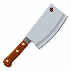 butcher knife vector illustration isolated on white, kitchen utensil, suitable for icon, graphic element, and others