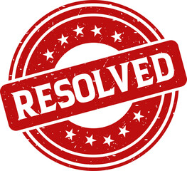 Resolved red stamp, Stamp round style